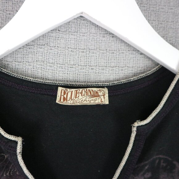 Blue Canyon Made in USA Embellished Italy V Neck Shirt Womens Large - Picture 4 of 8